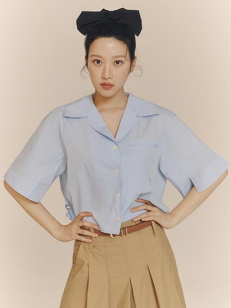 온앤온(N)[온앤온] 블루종 오픈카라 셔츠 NEW2MB541